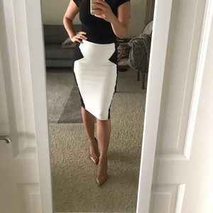 Black white pencil skirt